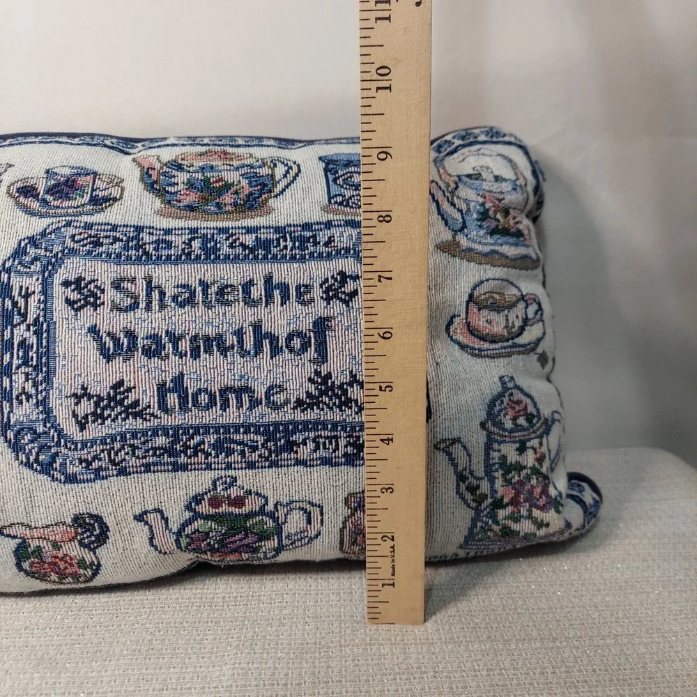 Vintage 2000 Debra Jordan Bryan Tapestry Teapot Share the Warmth of Home Pillow
